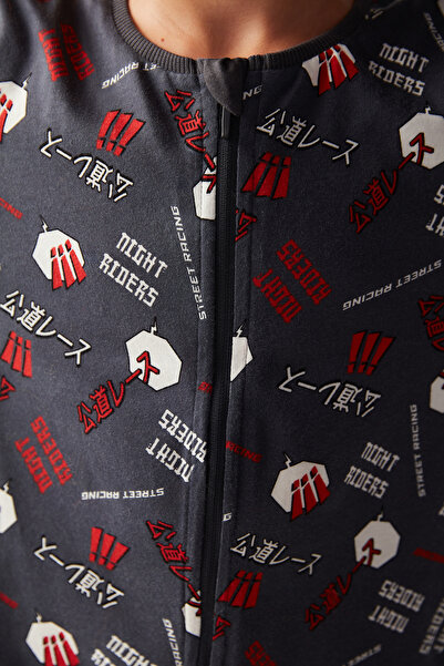 Penti Erkek Çocuk Anime Desenli Antrasit Tulum