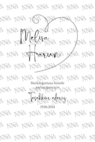 nna tasarım 50 Adet Kişiye Özel Isim Baskılı Söz, Nişan, Düğün Peçetesi (P90-50)