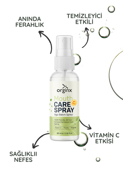 Orginx Vitamin C & Propolis Ağız Spreyi - Ağız Kokusu Giderici, Ferah Nefes, Doğal Koruma 50 ml