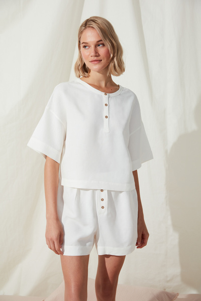 Penti Brea Tricou Alb In Pijama Top