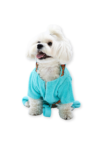 Oli and Lui Dog Bathrobe - BLUE TOWEL