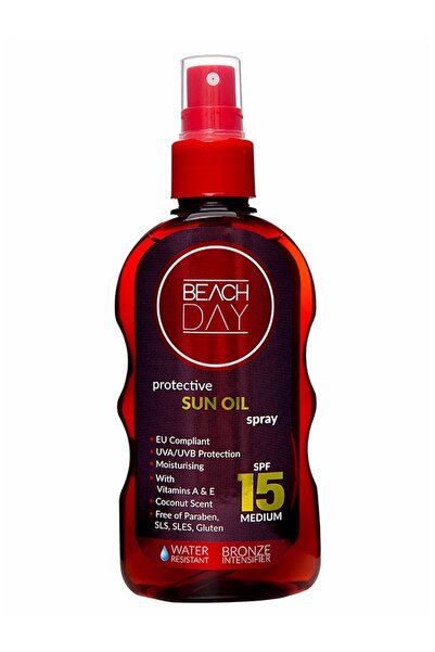 BEACH DAY 15f Bronzlaştırıcı & Koruyucu Yağ 150 ml Sprey 8699375048001
