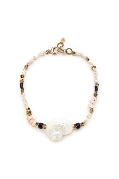 Mon Reve Mama Shell Seashell Charm Pearl Necklace