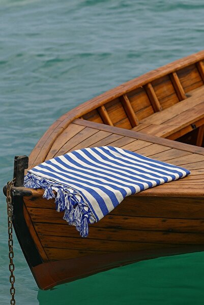 AWEN HOME Mavi çizgili peştamel