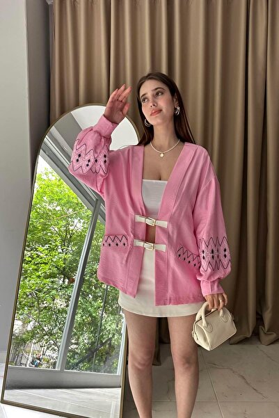 lizge giyim مقبض حزام جلدي مطرز بتفاصيل كيمونو