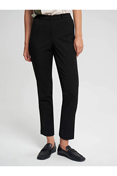 Faik Sönmez Kadın Siyah Slim Fit Polyviskon Pantolon 00048