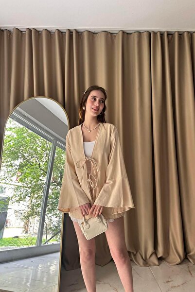 lizge giyim Front Lace Spanish Sleeve Kimono