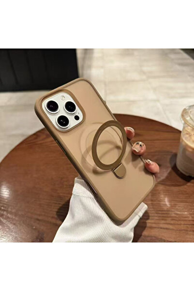 OSG İphone 16 Pro Max Magsafe Uyumlu Standlı Buzlu Şeffaf Ultra Premium Lüx T...