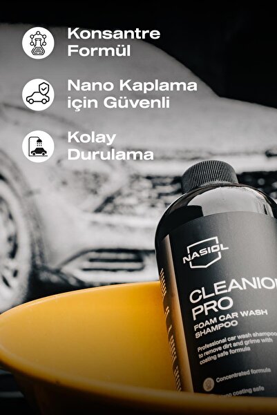 Nasiol Cleanion Pro Yoğun Köpüklü Konsantre Araç Yıkama Şampuanı-25 Yıkama-500gr-Fırçasız Oto Yıkama