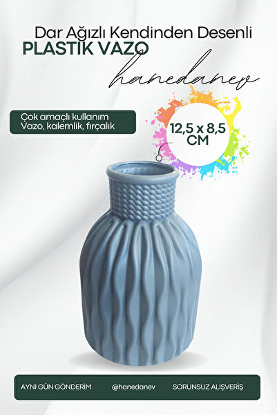 Hanedanev Vază din plastic cu gură îngustă și design decorativ - Suport multi...