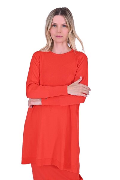 Invee В'язана туніка з розрізом і деталями ORANJ