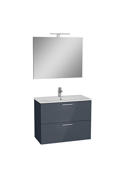 VitrA Mia 75100 Banyo Dolabı Seti Çekmeceli 80 cm Antrasit
