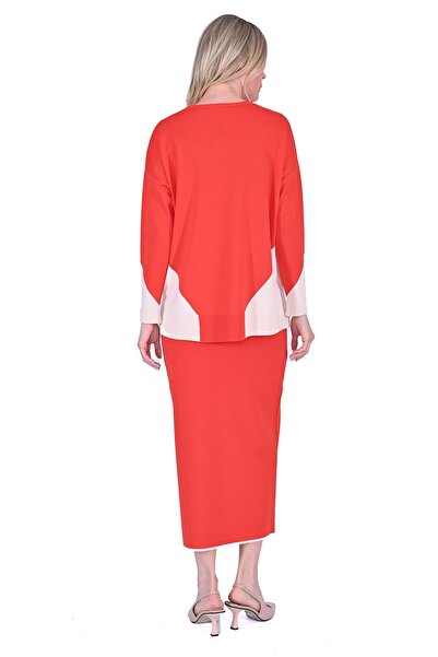 Invee Туника от трико Gometrik в оранжев цвят