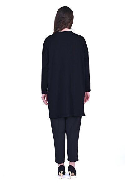 Invee Baklava Stone Knitwear Tunic Black