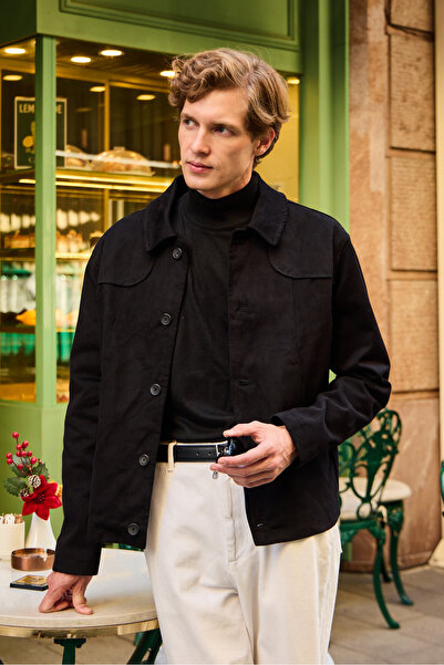 Danger Чоловічий технічний тканинний піджак чорного кольору