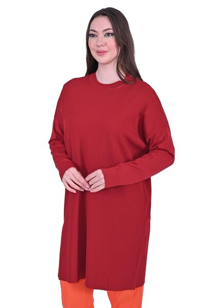 Invee Çubuk Knitwear Tunic Bordo