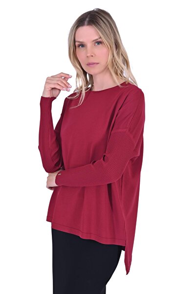 Invee Πλεκτό μανίκι Clamping Tunic ΜΠΟΡΝΤΟ