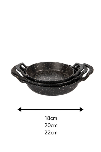 RSS Lav Döküm 3 Parça Sahan Seti 18-20-22 cm