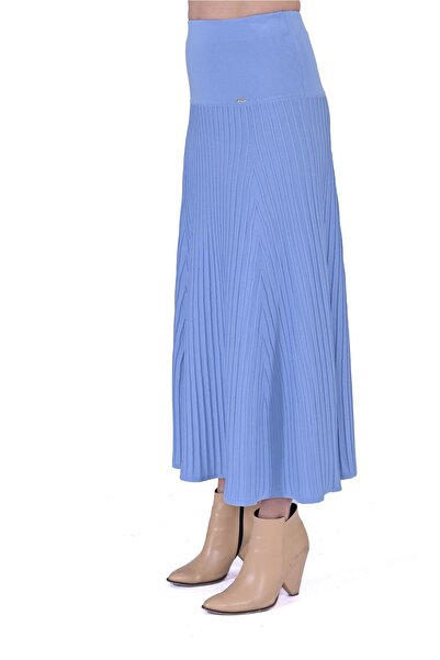 Invee تنورة تريكو تطبيقية باللون الأزرق