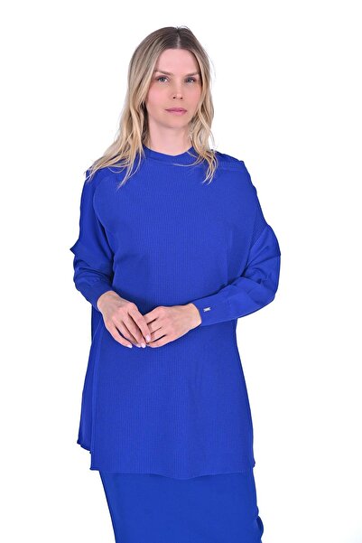 Invee Körüklü Triko tunik SAX