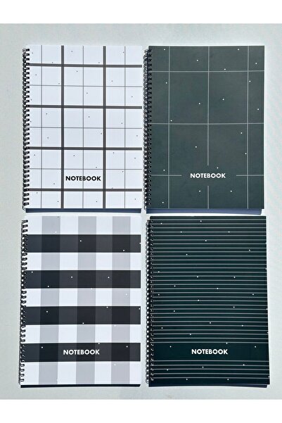 Smile Notes 4 دفاتر مدرسية مربعة الشكل مقاس A4، 80 ورقة، 160 صفحة، مجموعة مربعة مكونة من 4 قطع