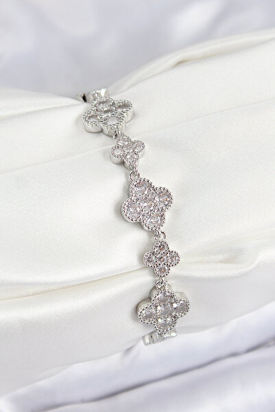 Lisinya سوار نسائي من سلسلة VIP مصنوع من حجر الزركون النحاسي باللون الفضي - T...