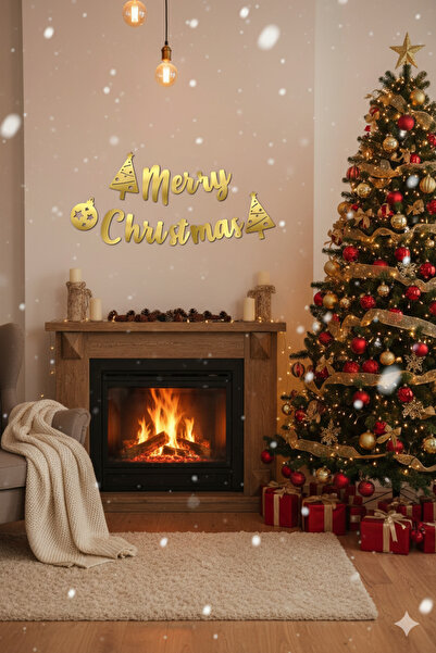 Deniz Party Store Anul Nou - Anul Nou Marry Christmas Caligrafie scrisă Aur