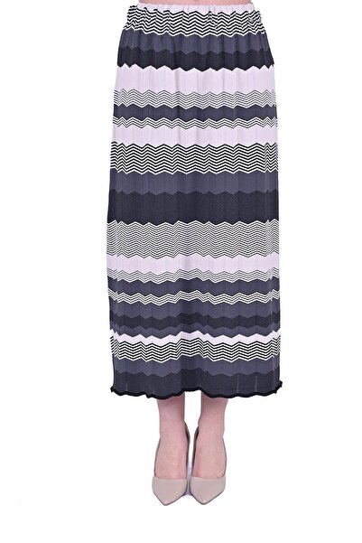 Invee Zigzag Knitwear Skirt Black