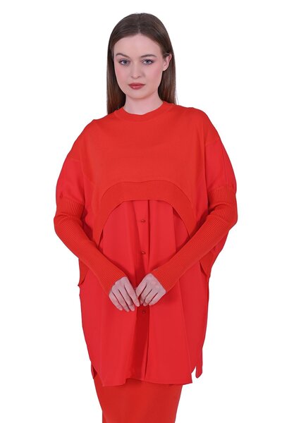 Invee Shirt Knitwear Tunic Oranj
