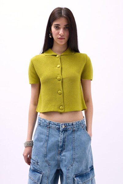 MODA Bluză cu nasturi cu guler pentru bebeluși