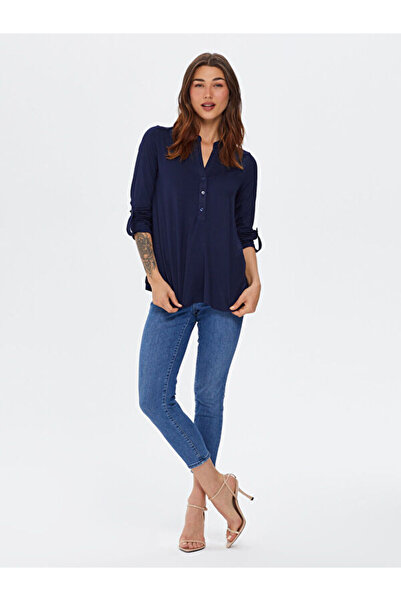 Faik Sönmez Kaçık Yaka Uzun Kollu T-Shirt B00015