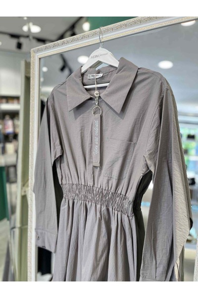 MERAM BUTİK Marcha Dress 10660 - Gray - 2