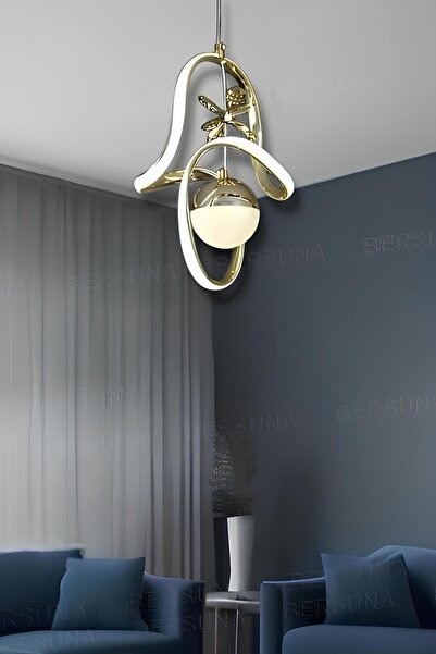 Noel Gold 3 Renk Modern Sarkıt Led Avize