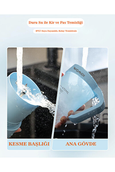 womidi Şarjlı Taşınabilir Sporcu Blender Smoothie Blender 470 ml Kapasiteli-Buz Kırıcı -Kişisel Blender