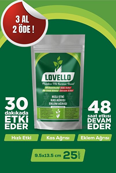 LOVELLO Kinesio Korea PaınlessGinseng Bandı Kas ve Eklem Isıtıcı Rahatlatıcı Bant 25 Adet