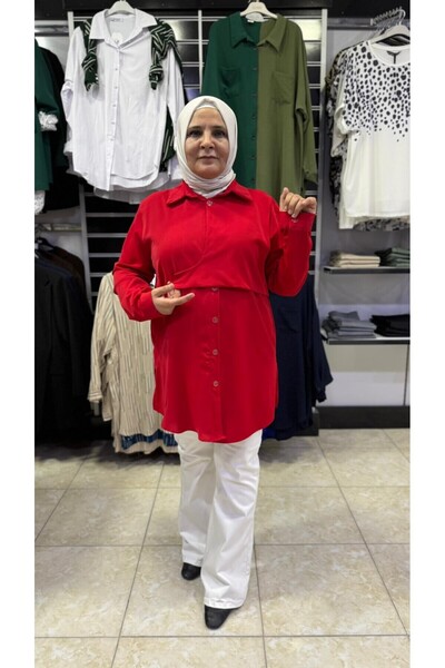Sevda Kılınç Large Size Dubai Fabric Shirt