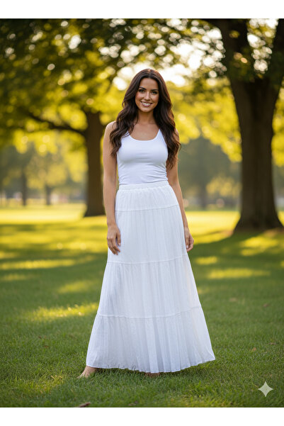 ÇELEBİ STYLE Nursery Hijab Skirt Long Skirt with Inner Lining Pleated Skirt