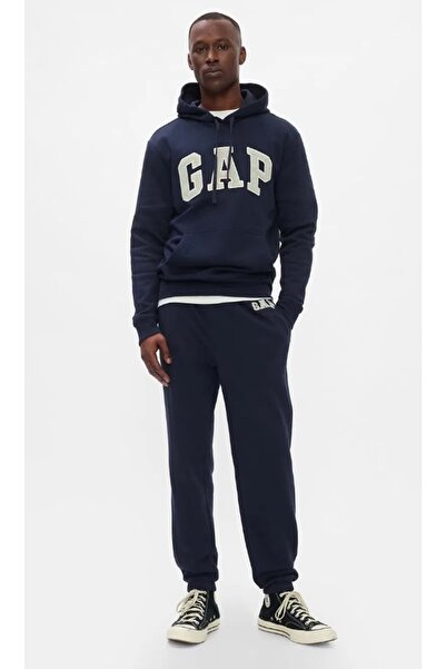 GAP V-Heritage 500382 Logo Logo Fleece Jogger French Terry Men's Sweatpants Dark Blue
