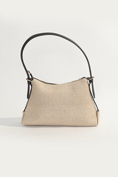 By-Kuss حقيبة كتف باجيت من القش الأسود
