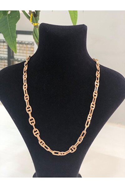 Bijutek قلادة نسائية من الفولاذ مطلية بالذهب الوردي من زوبينغ