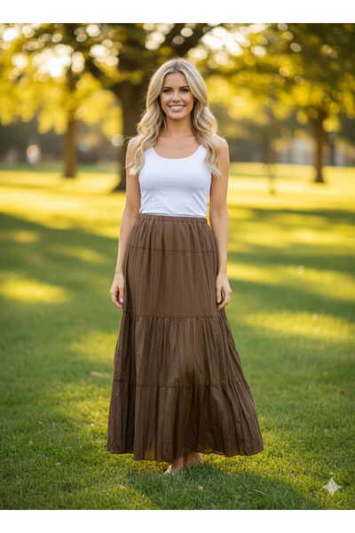 ÇELEBİ STYLE Nursery Hijab Skirt Long Skirt with Inner Lining Pleated Skirt