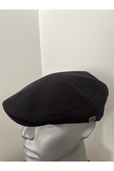 Butik Siyah keten london kasket.