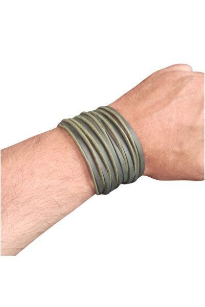 BSN Store 2 Pcs Leather Bracelet Multilayer Handmade Real Leather Bracelet