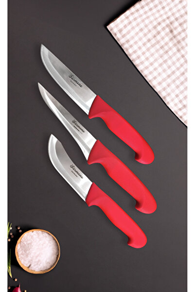 B-H-A BIÇAKÇI HACI AHMET Sürmene Cherry Üç Parça Doğrama Sıyırma Yüzme Mutfak...