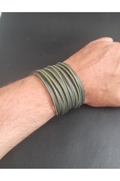 BSN Store 2 Pcs Leather Bracelet Multilayer Handmade Real Leather Bracelet