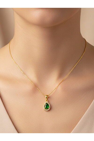 ADA LİFE GÜMÜŞ 925 Ayar Gümüş Damla Model Gold Kadın Kolye (ÖZEK KUTULU)