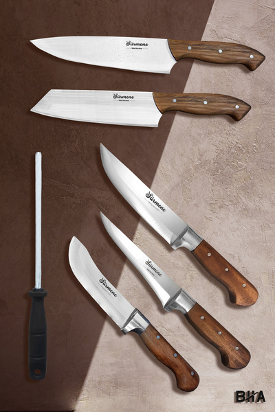 bha Sürmene BHA Ahşap Günlük Kullanım Detaylı Şef Santoku Günlük  Mutfak Çeyi...