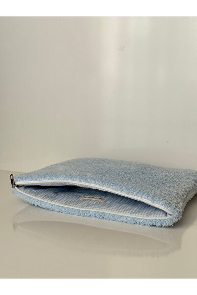 BABY KANGAROO حافظة ماك بوك متوافقة مع مقاس 13-14-15.6 بوصة من القطيفة الزرقاء، حقيبة كمبيوتر محمول، حقيبة مستندات وكتب