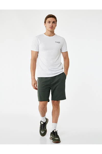 Koton Pike Fabric Pocket Detailed Bermuda Waist Lace-Up Sports Shorts