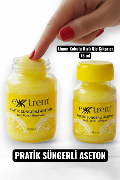 Extrem Pratik Süngerli Aseton - Limon Kokulu Hızlı Oje Çıkarıcı 75 ml